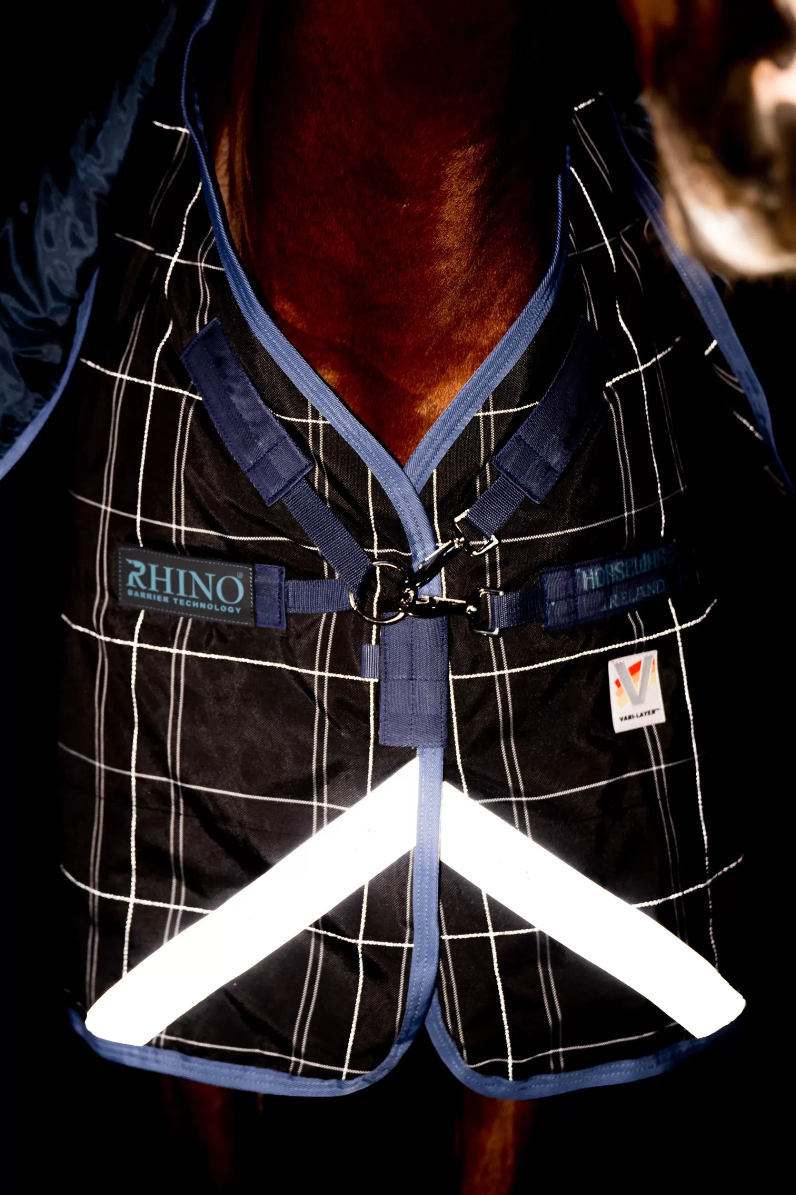 horseware Rhino Reflectech Plus Vari-Layer Ulkoloimi, Sis. Irrotettavan Kaulakappaleen, 250 G Midnight Dark Blue/ Indigo Blue Flash Sale